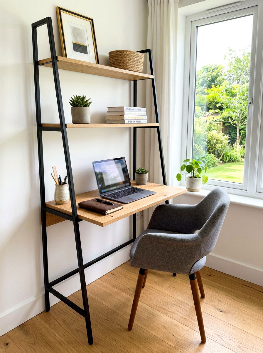 Small Home Office - 30 ladder shelf styling ideas