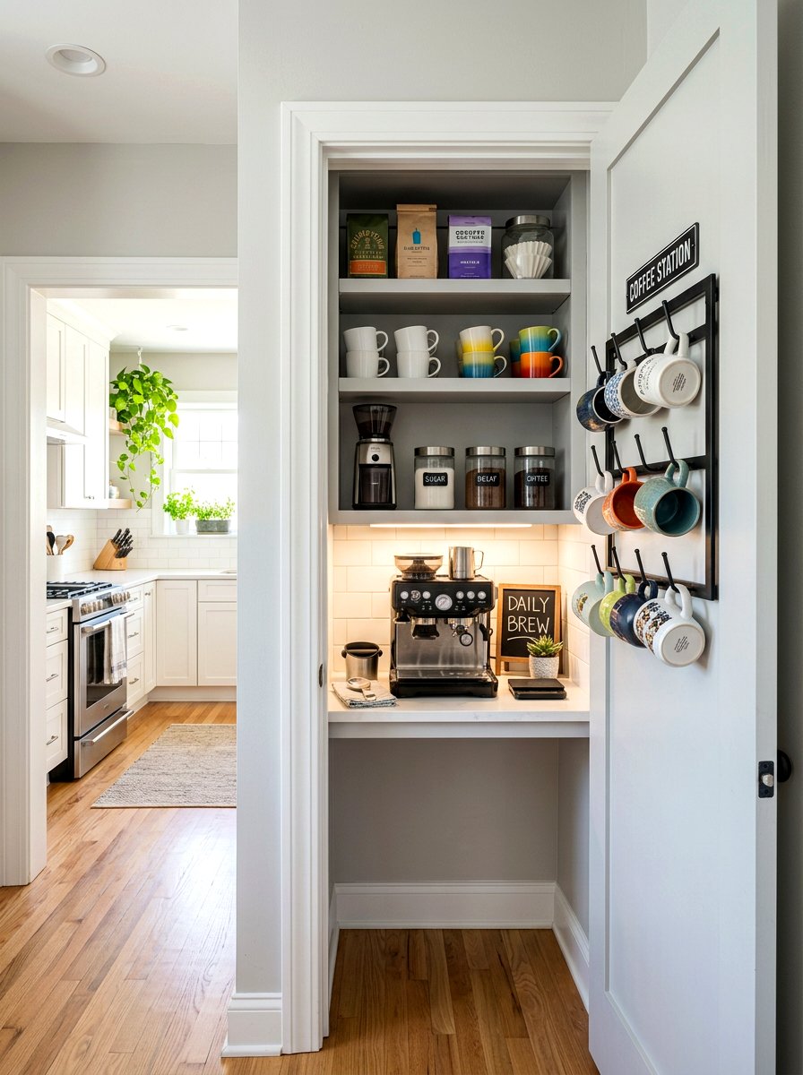 Small Kitchen Coffee Pantry - 30 coffee nook pantry ideas