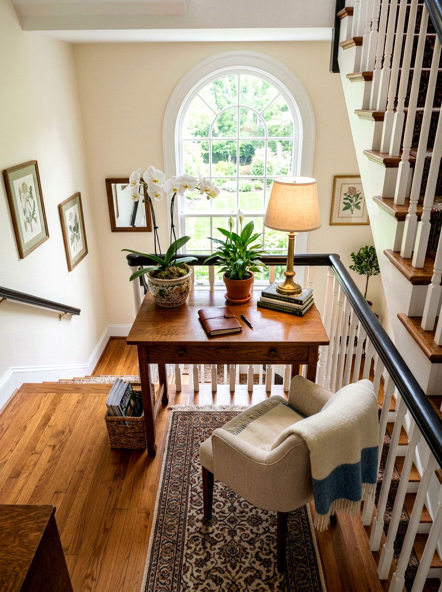 Small Landing Desk Plant - 30 staircase plant corner ideas