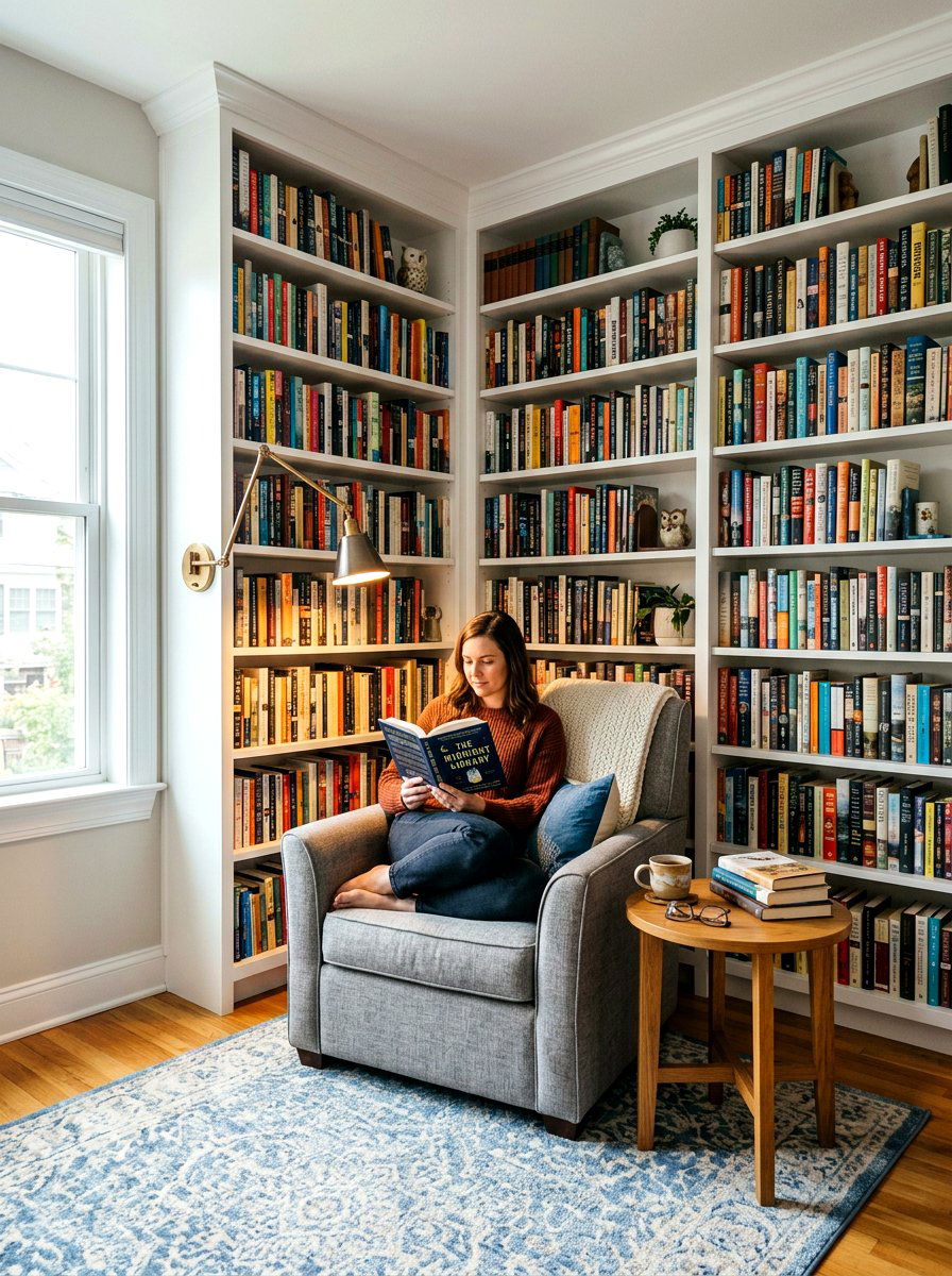 Small Library Nook - 30 cozy apartment corner ideas