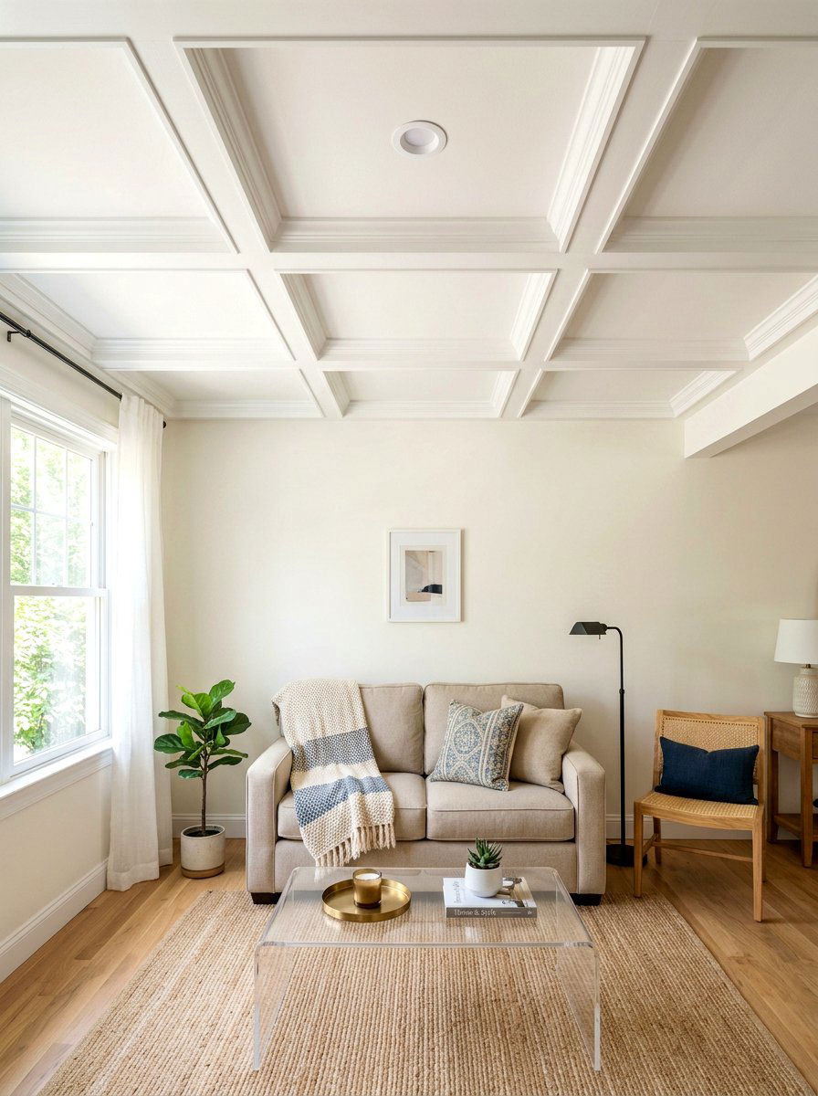 Small Living Room Coffered Ceiling - 30 coffered ceiling living room ideas