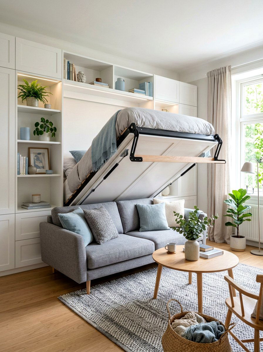 Small Living Room With Murphy Bed - 30 micro living ideas