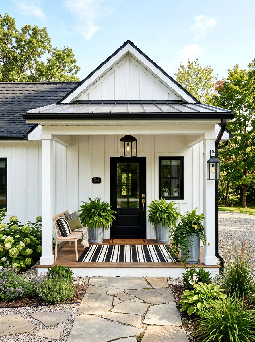 Small Modern Farmhouse Front Porch - 30 tiny front porch ideas