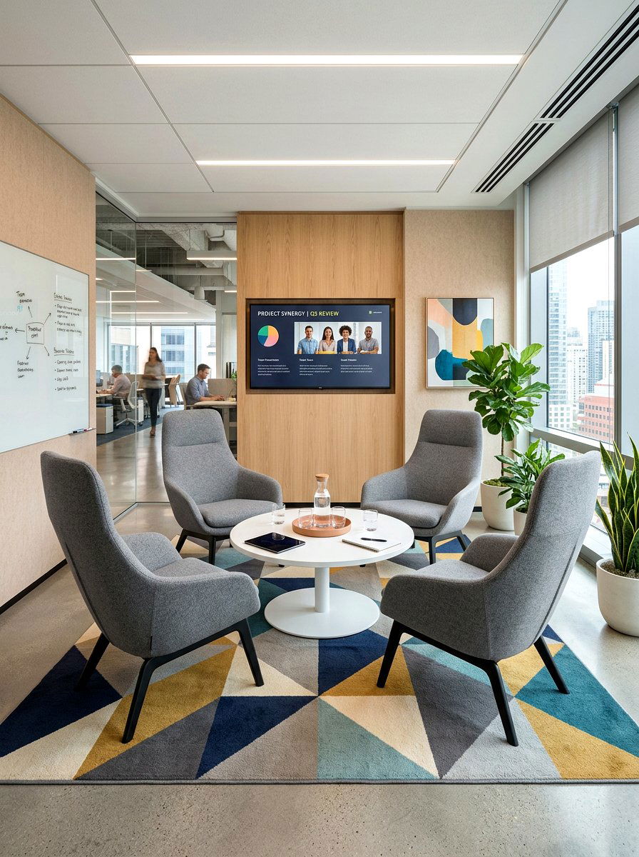 Small Modern Huddle Space - 30 office meeting corner ideas