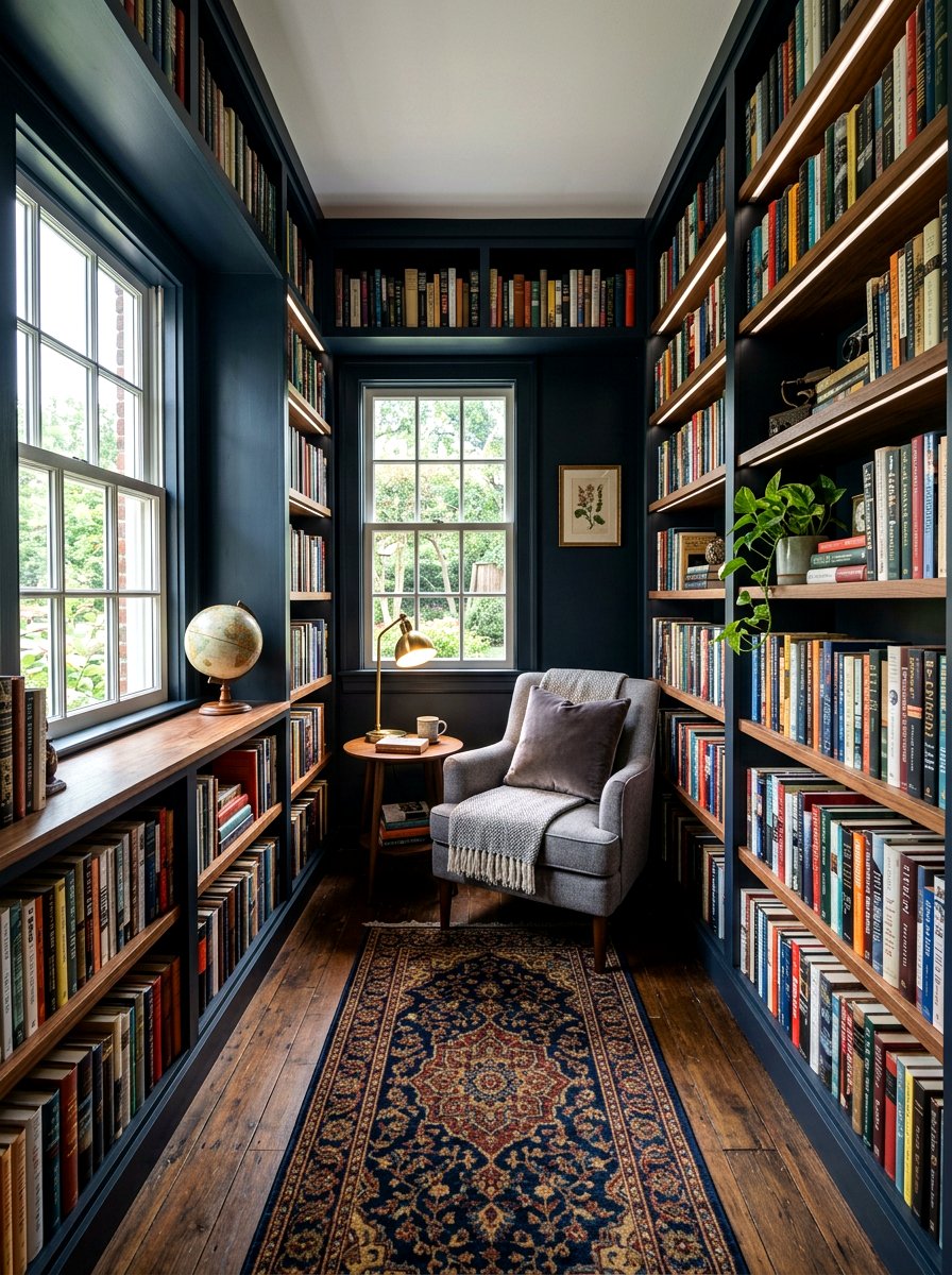 Small Moody Library - 30 moody home library ideas