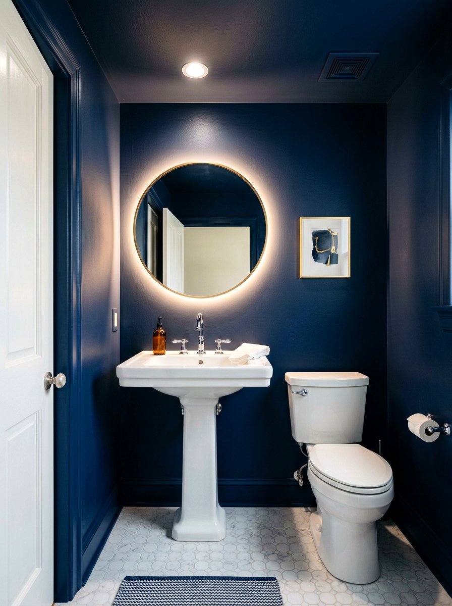 Small Navy Bathroom - 30 navy bathroom ideas