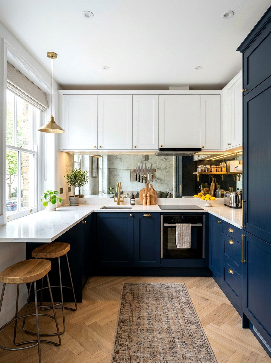 Small Navy Blue Kitchen - 30 navy kitchen cabinet ideas