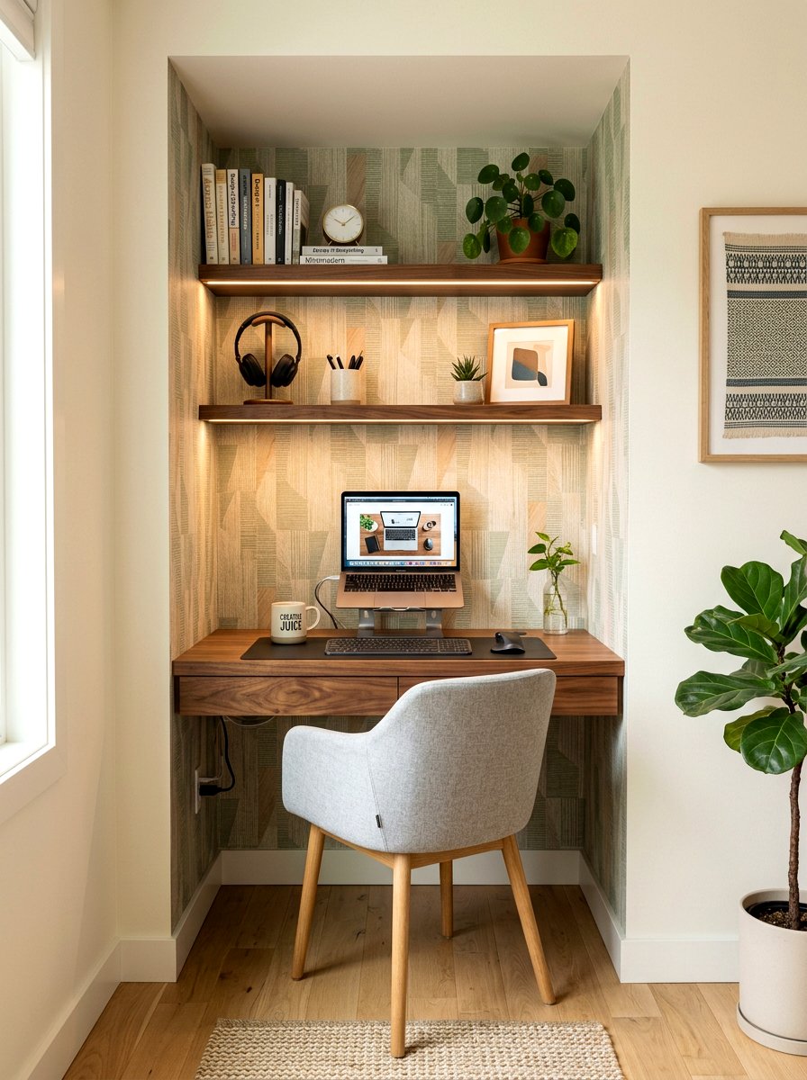 Small Nook Computer Studio - 30 boutique studio office ideas