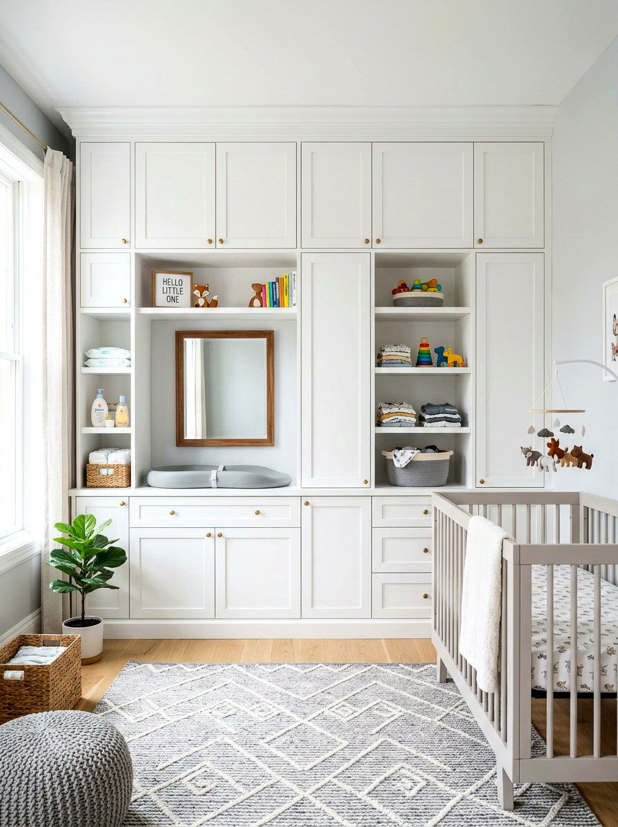Small Nursery Built In Cabinet - 30 small nursery layout ideas