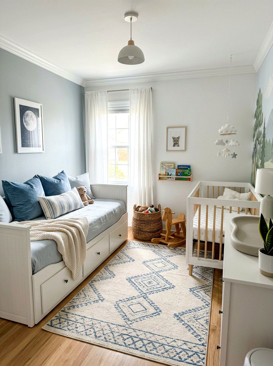 Small Nursery Daybed Layout - 30 small nursery layout ideas