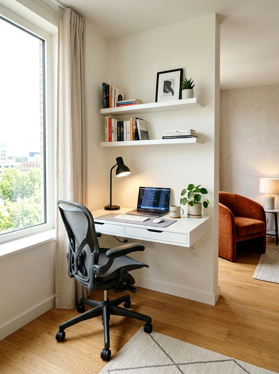 Small Office Nook - 30 collected apartment decor ideas