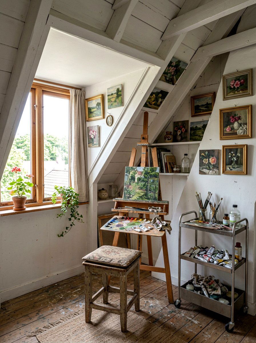 Small Painting Nook Attic - 30 attic studio ideas