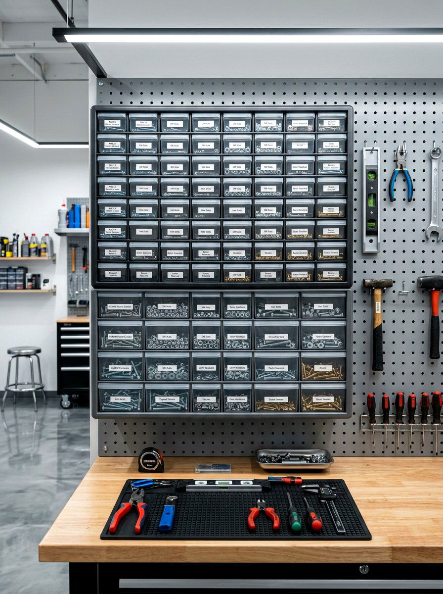 Small Parts Organizers - 30 garage organization ideas