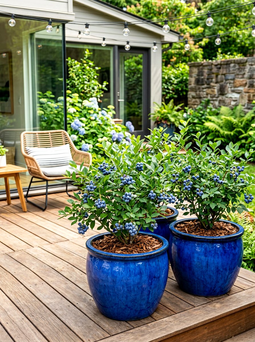 Small Patio Blueberry Container - 30 berry patch layout ideas