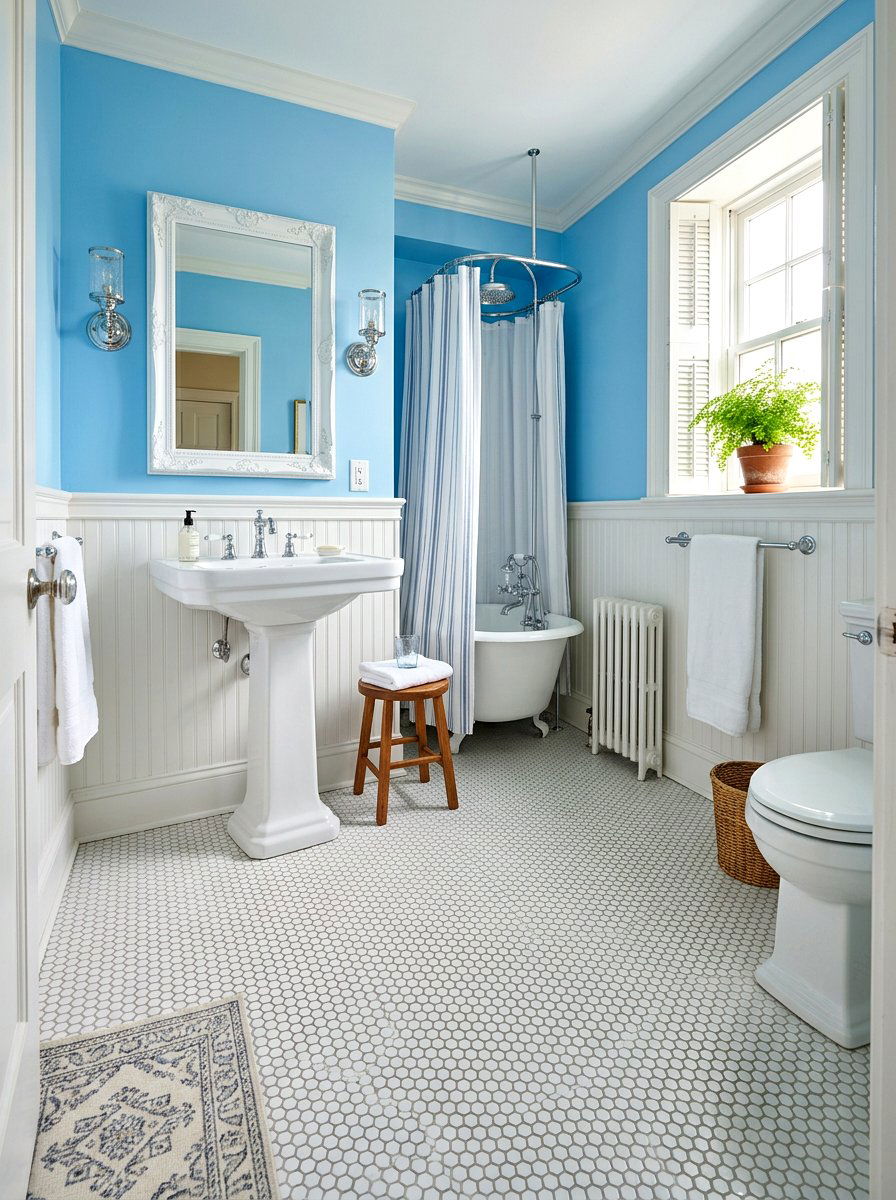 Small Penny Hex Tile Bathroom - 30 hex tile bathroom ideas