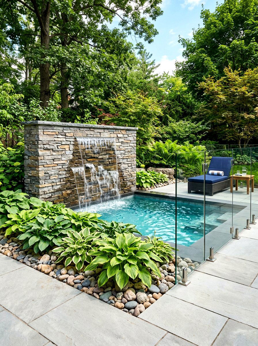 Small Pool With Waterfall - 30 plunge pool patio ideas