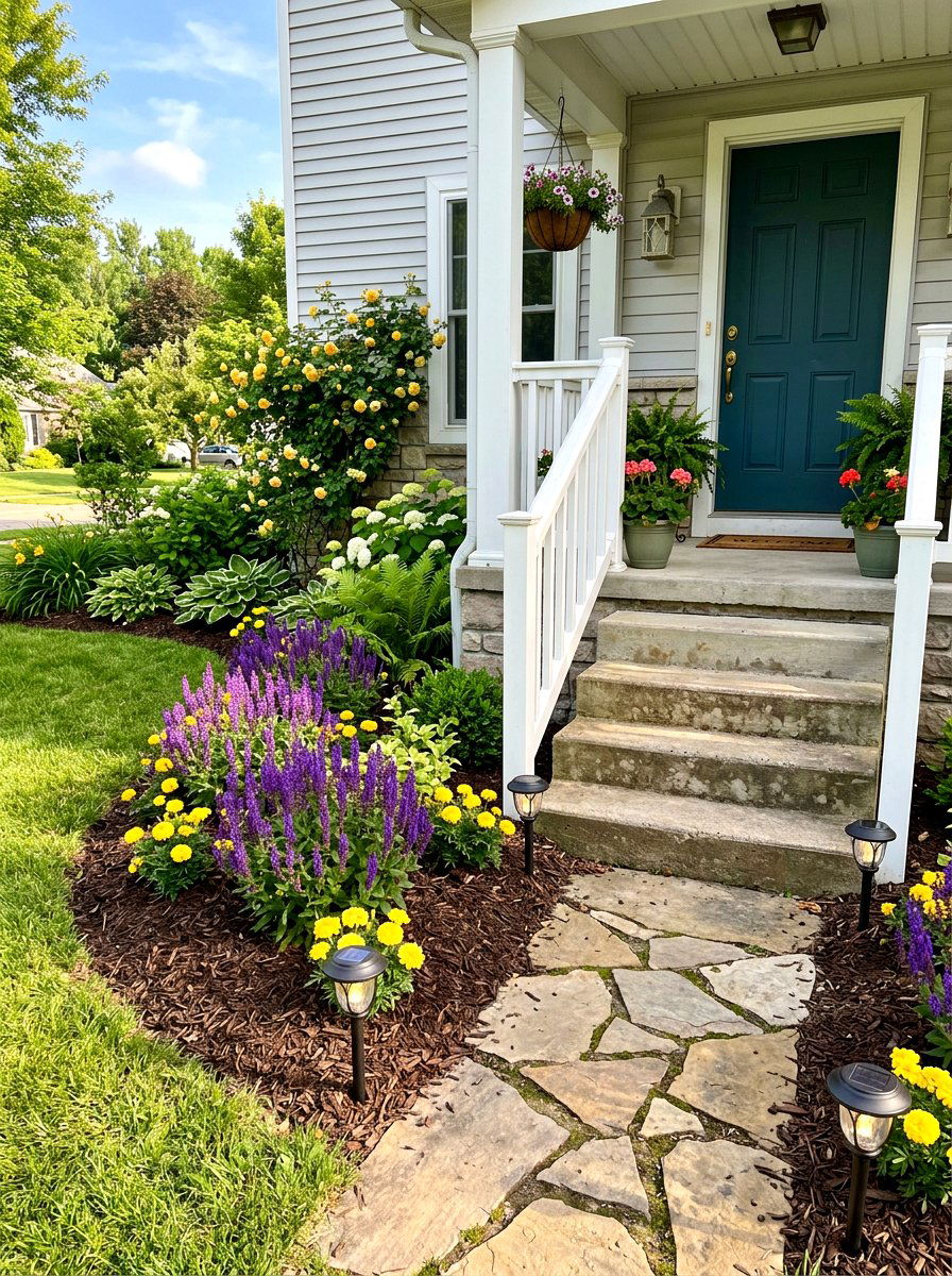 Small Porch Flower Bed - 30 tiny front porch ideas