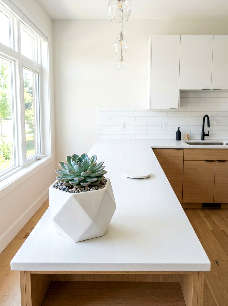 Small Potted Succulent - 30 kitchen counter decor ideas