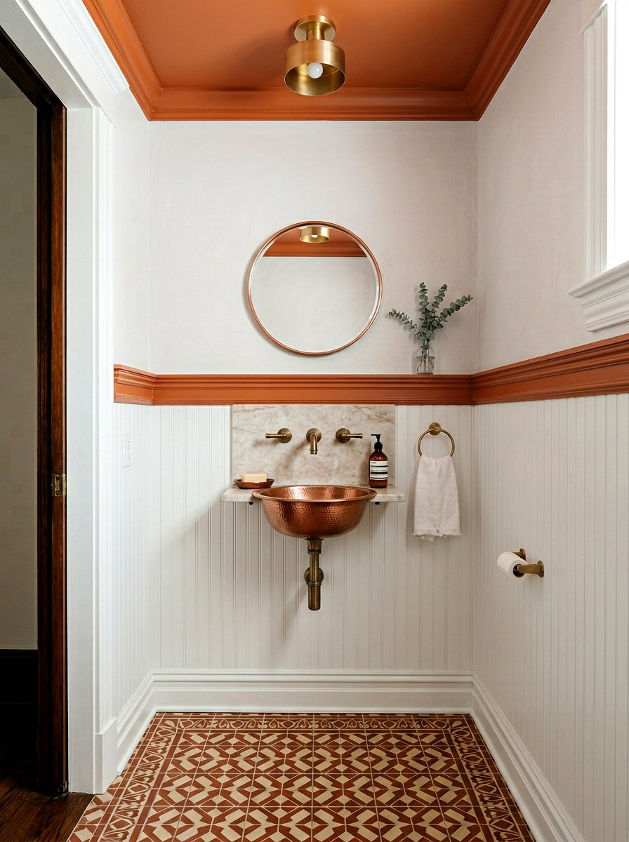 Small Powder Room Panel Molding - 30 panel molding bathroom ideas