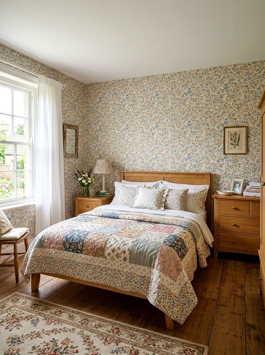 Small Print Floral Wallpaper - 30 floral wallpaper bedroom ideas