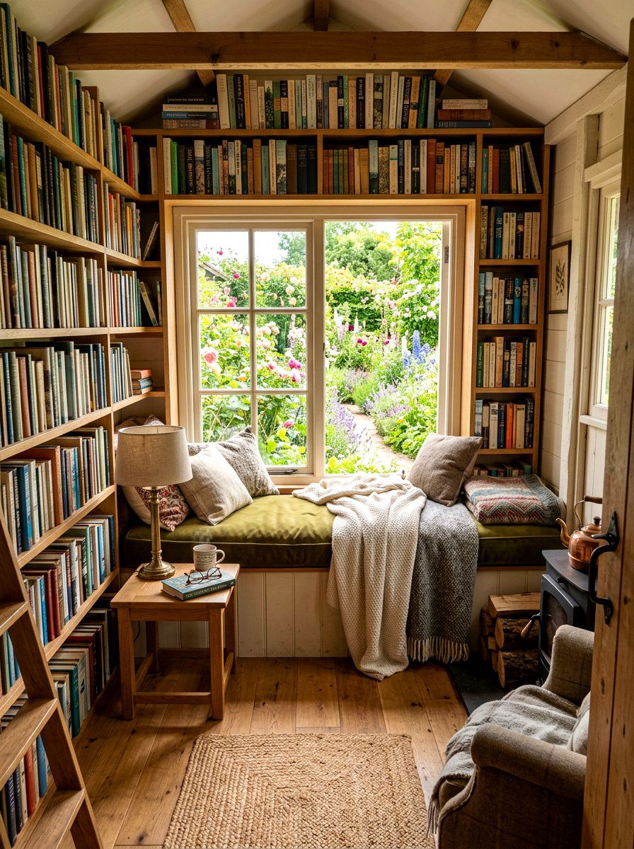 Small Reading Nook Shed - 30 garden studio shed ideas