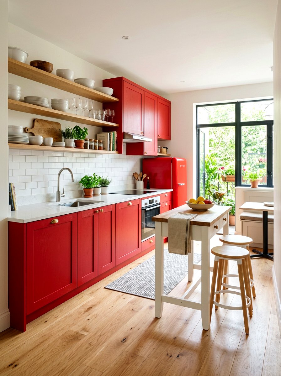 Small Red Kitchen Layout - 30 tomato red kitchen ideas