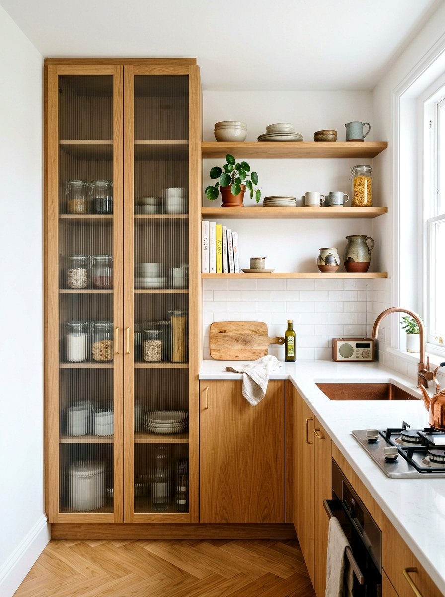 Small Reeded Glass Pantry - 30 reeded glass pantry ideas