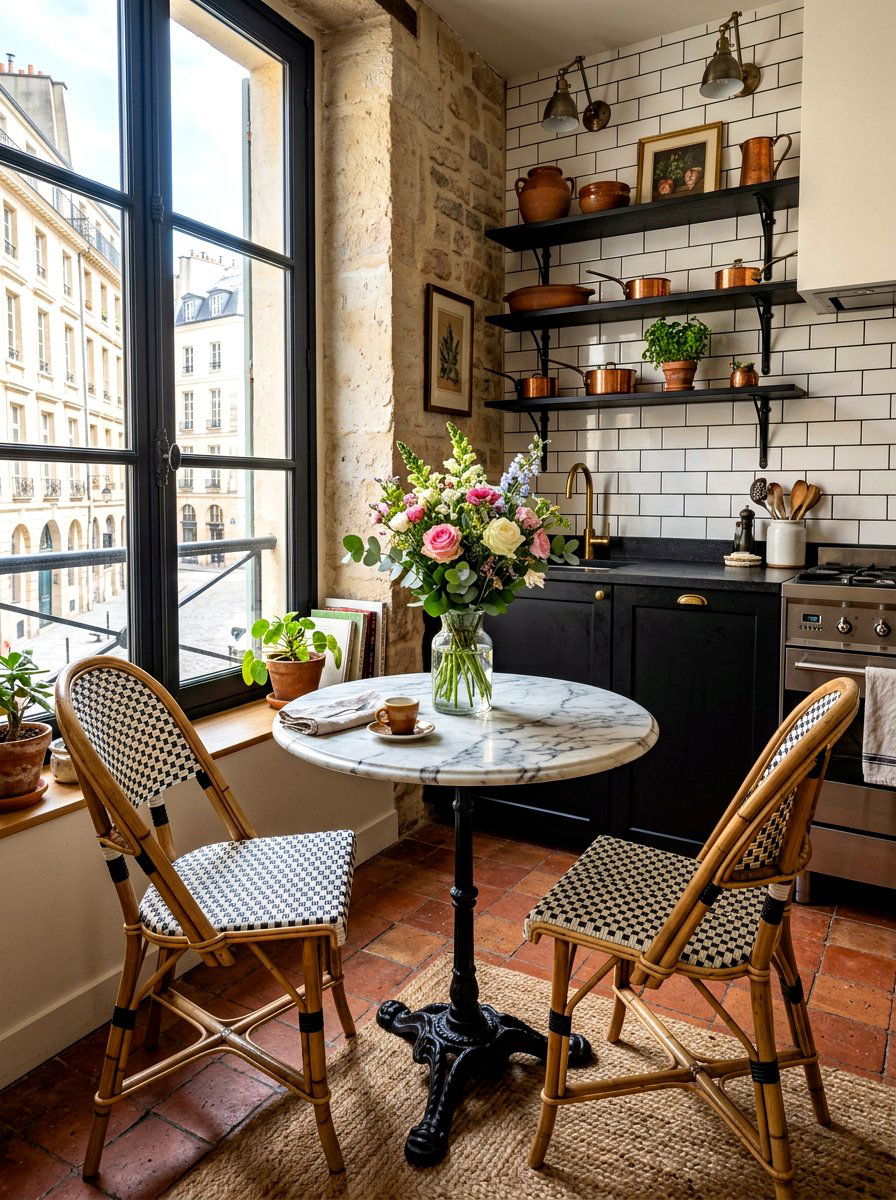 Small Round Cafe Table - 30 Paris cafe kitchen ideas