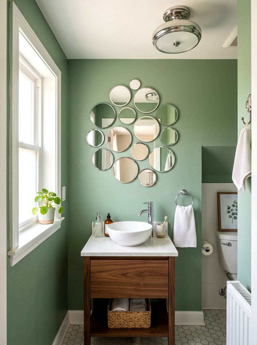 Small Round Mirror Cluster - 30 statement mirror gallery ideas
