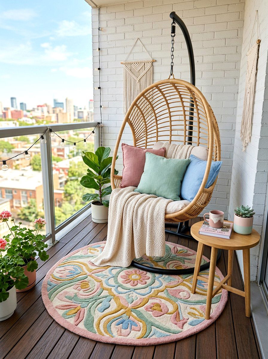 Small Round Rug - 30 balcony rug ideas