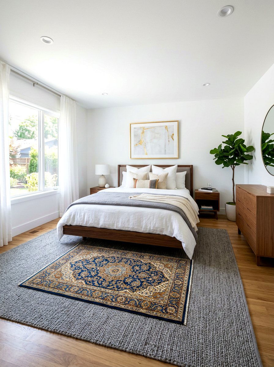 Small Rug Over Large Rug - 30 layered rug ideas