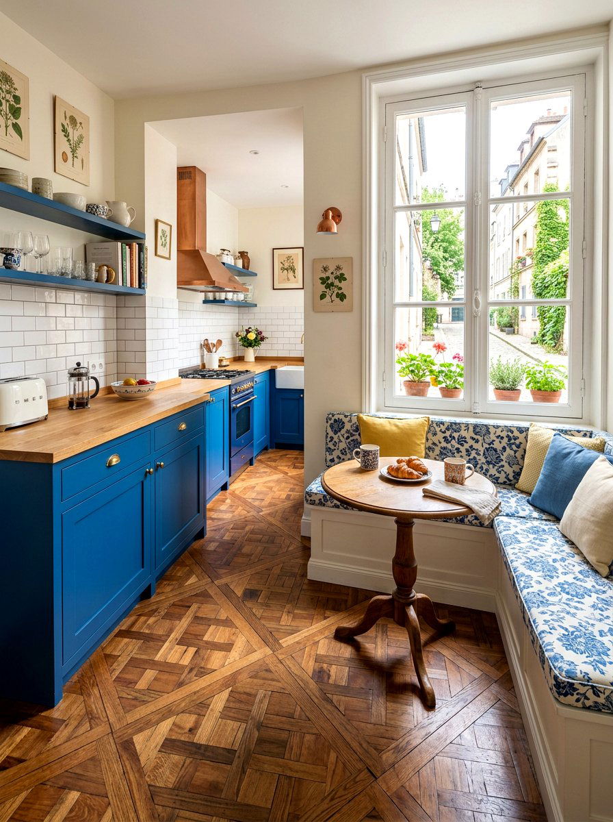 Small Scale Mosaic Parquet - 30 parquet kitchen floor ideas