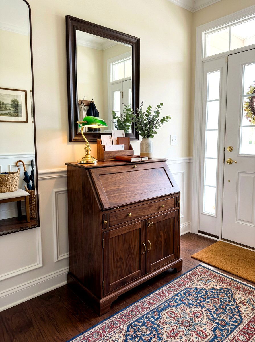 Small Secretary Desk - 30 small foyer table ideas