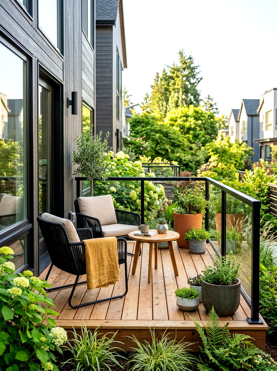 Small Side Deck - 30 shaded side yard ideas
