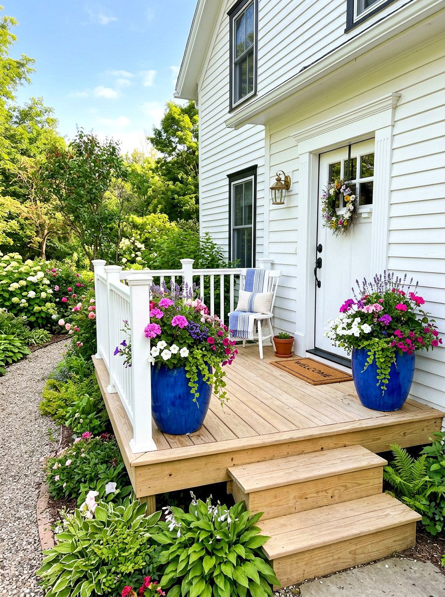Small Side Porch Landing - 30 side entrance ideas