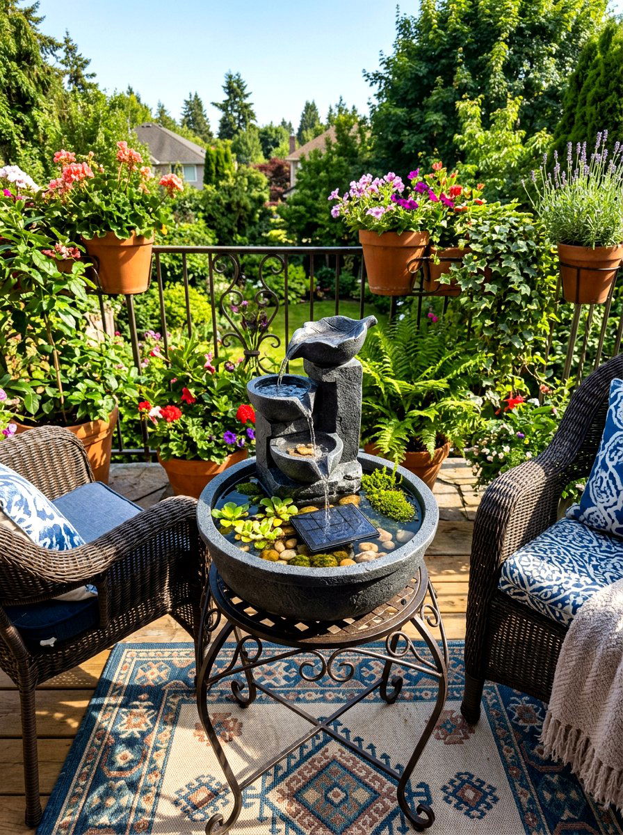 Small Solar Fountain For Patio - 30 solar fountain ideas