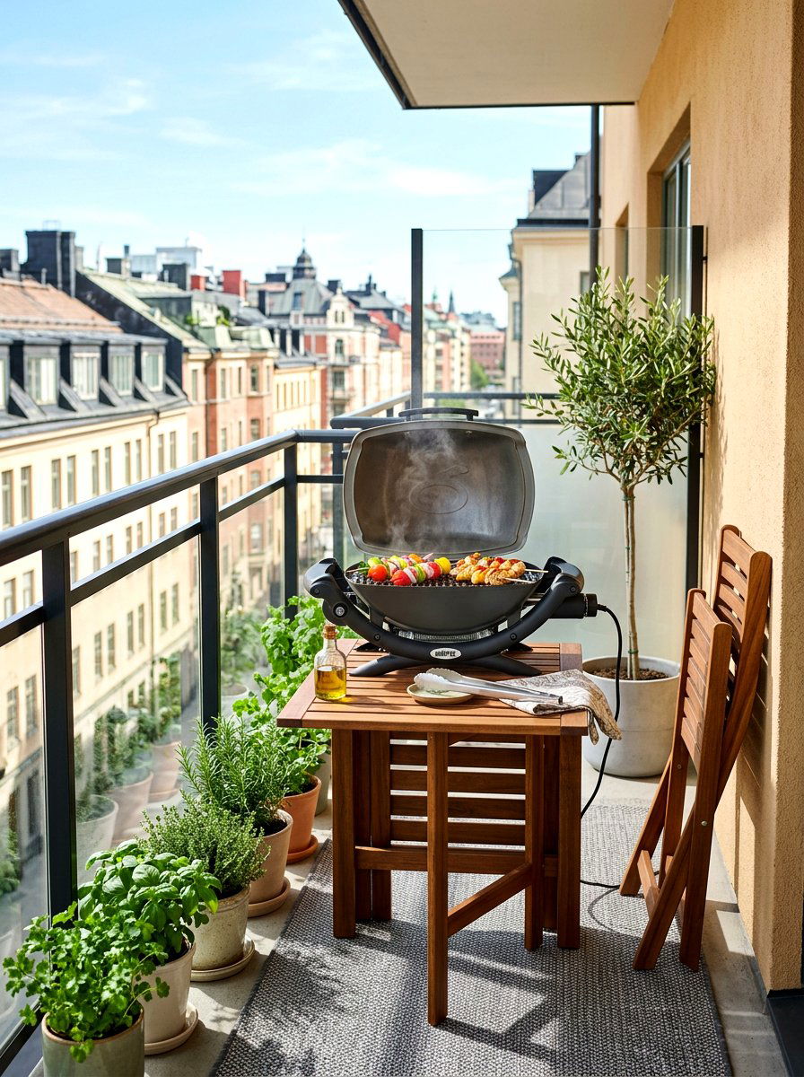 Small Space Apartment Balcony Grill - 30 grill patio layout ideas