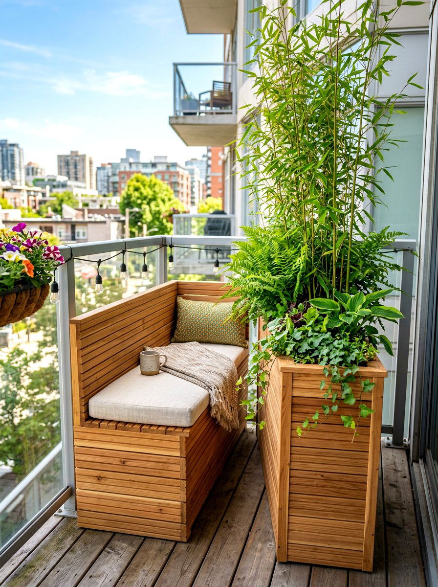 Small Space Deck Planter Bench - 30 deck planter bench ideas