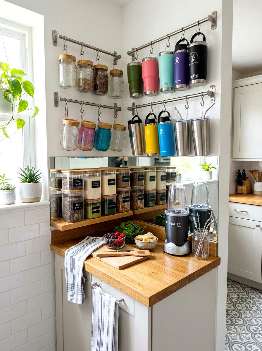 Small Space Drink Nook - 30 smoothie station kitchen ideas