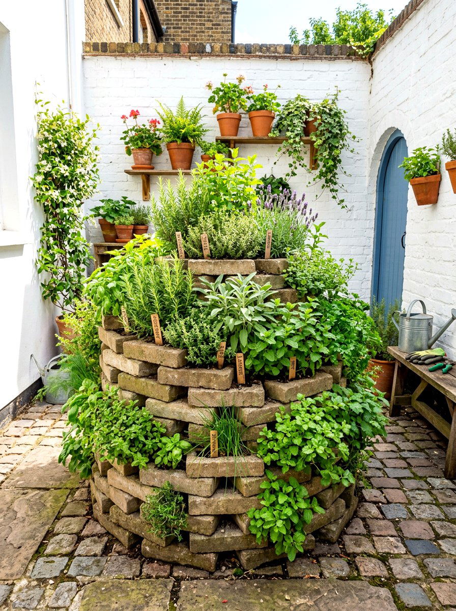 Small Space Herb Spiral - 30 backyard herb spiral ideas