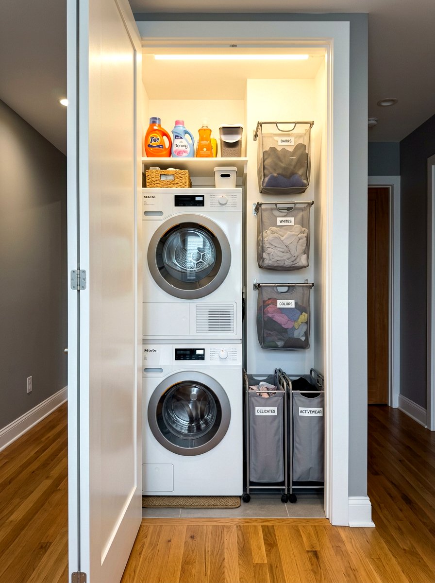 Small Space Laundry - 30 laundry sorting station ideas