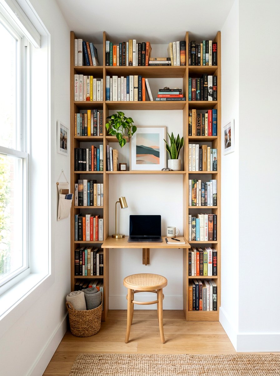 Small Space Library Nook - 30 classic office library ideas