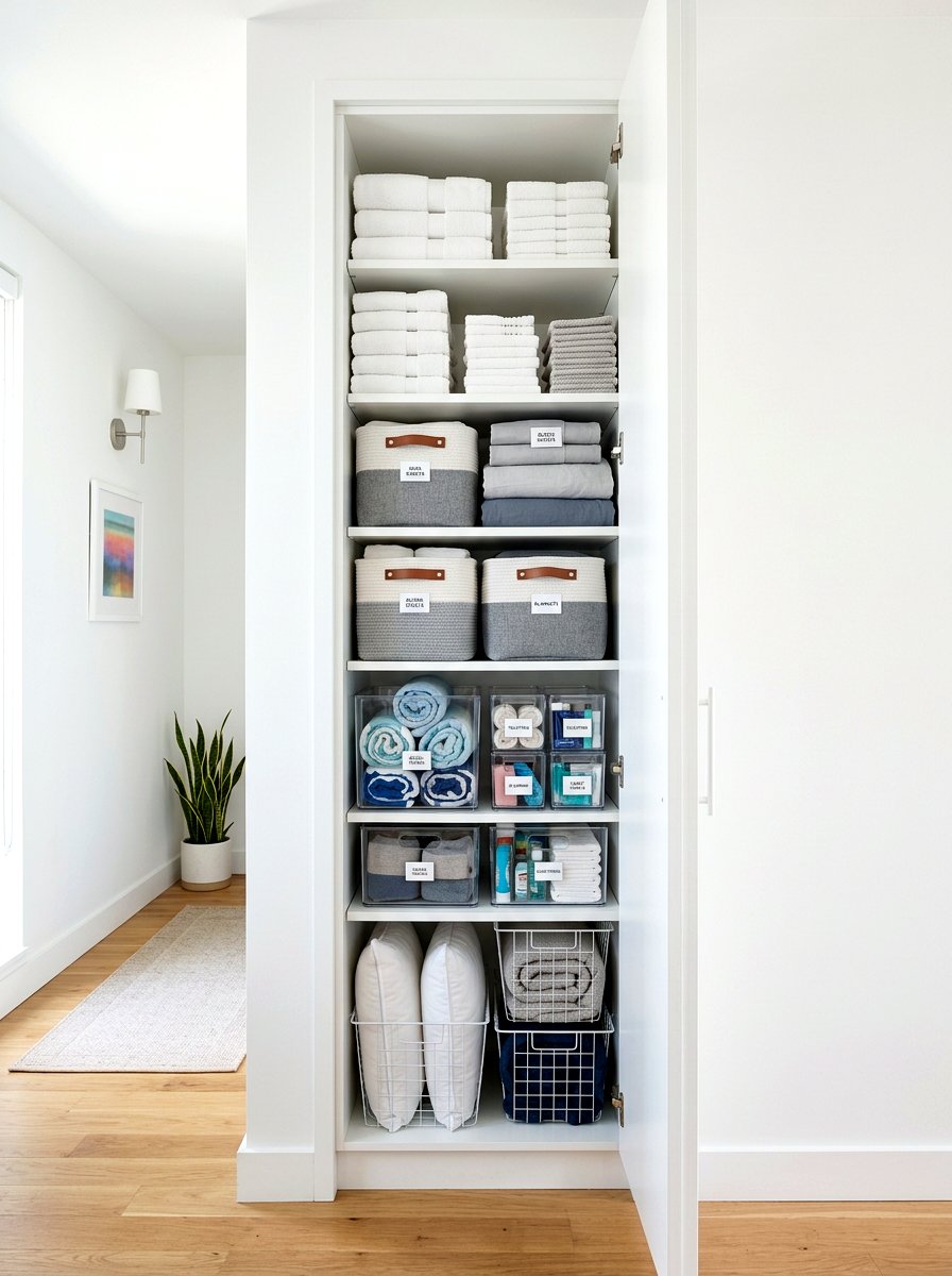 Small Space Linen Solutions - 30 linen cupboard styling ideas