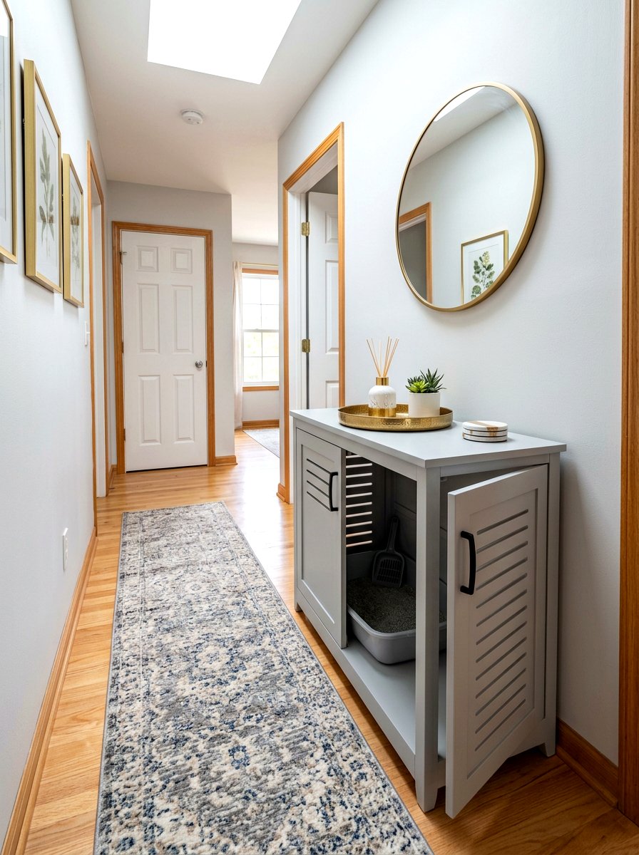 Small Space Litter Box Console - 30 litter box enclosure ideas