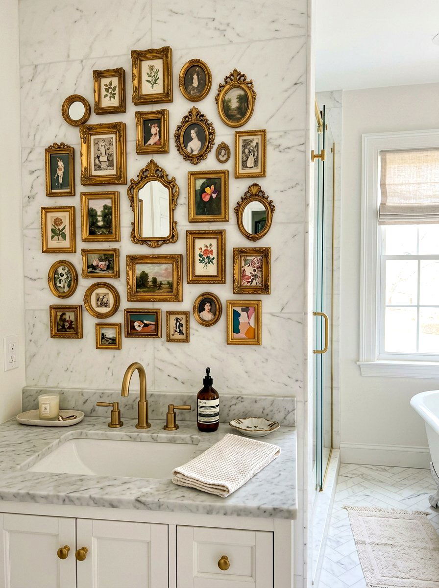 Small Space Mini Gallery Wall - 30 eclectic frame wall ideas