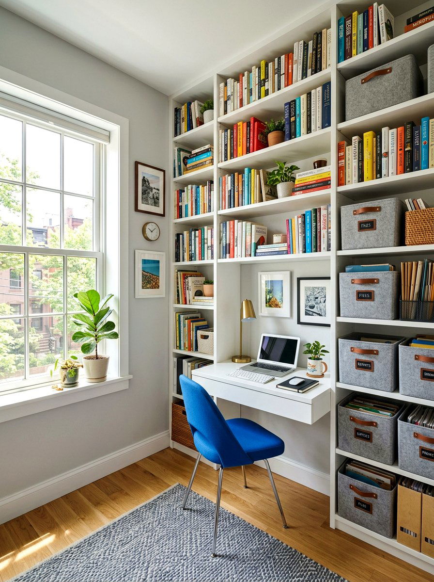 Small Space Office Library - 30 office library combo ideas
