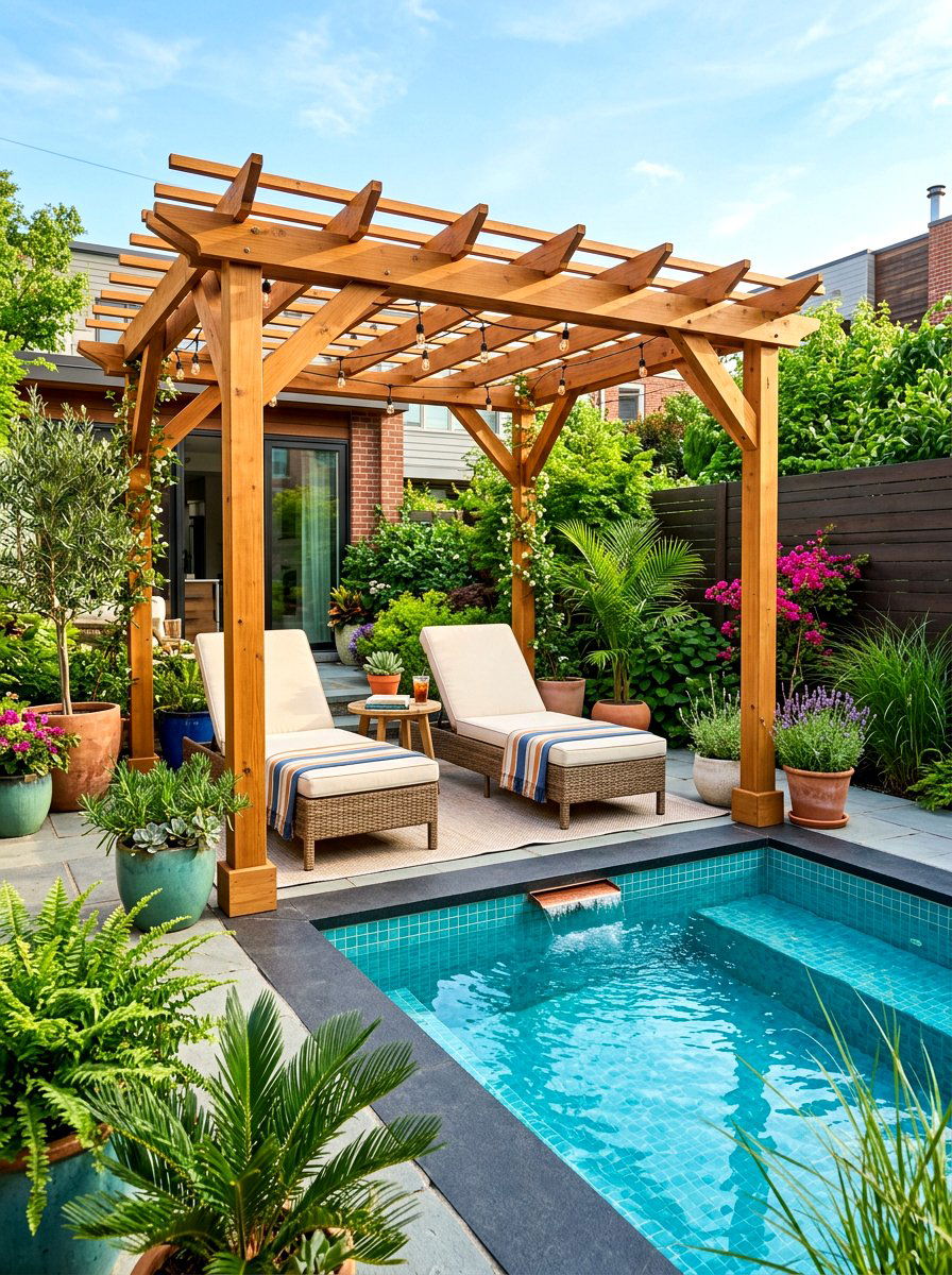 Small Space Pergola - 30 poolside pergola ideas