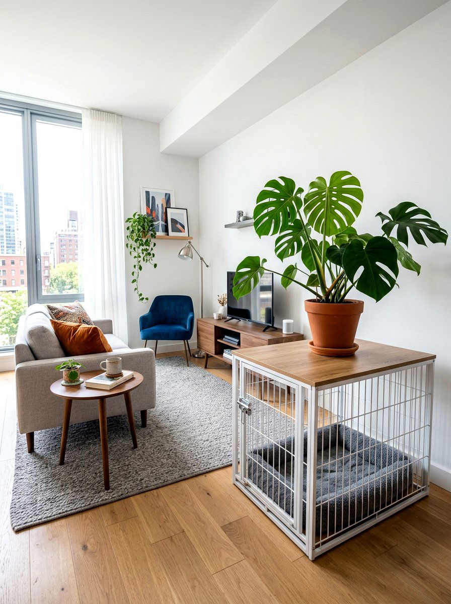 Small Space Pet Crate - 30 indoor dog crate ideas