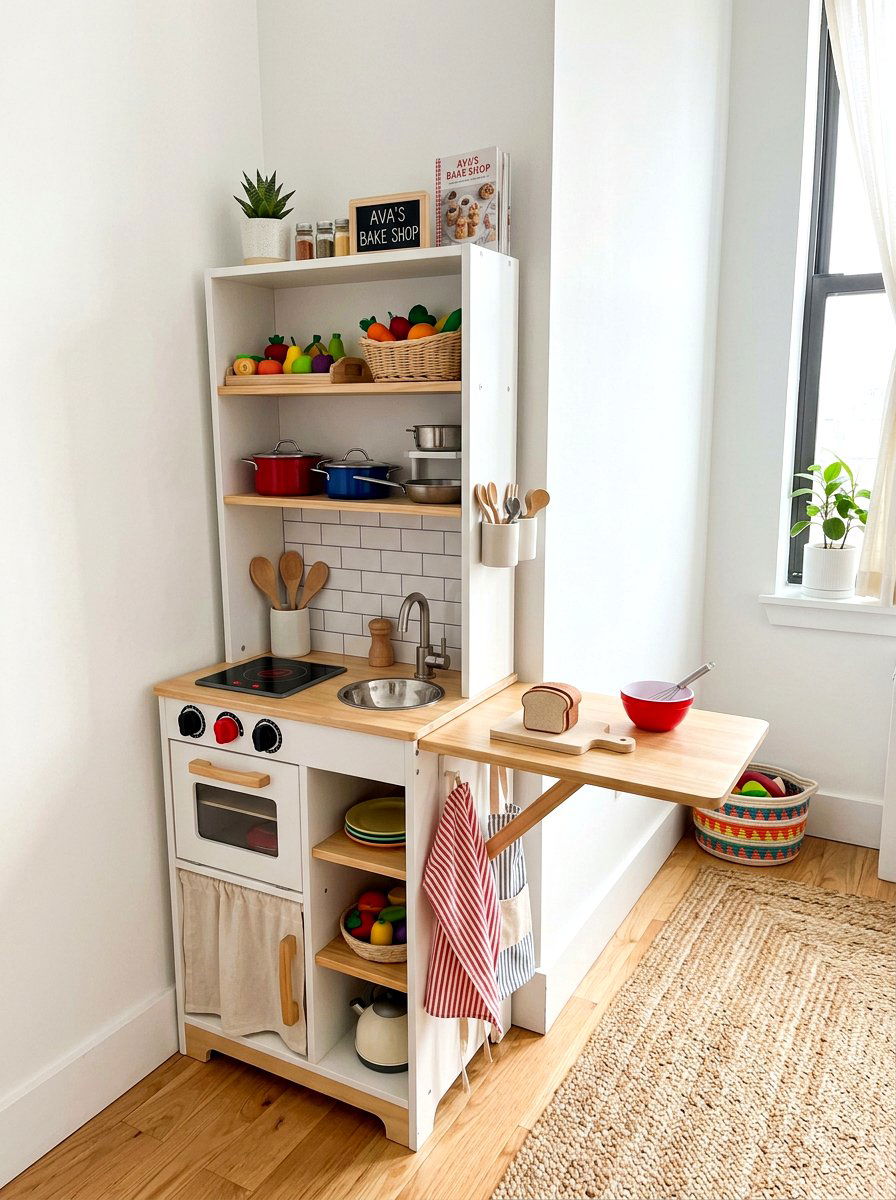 Small Space Play Kitchen - 30 play kitchen corner ideas