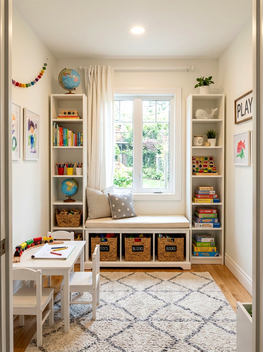 Small Space Playroom - 30 toy library playroom ideas